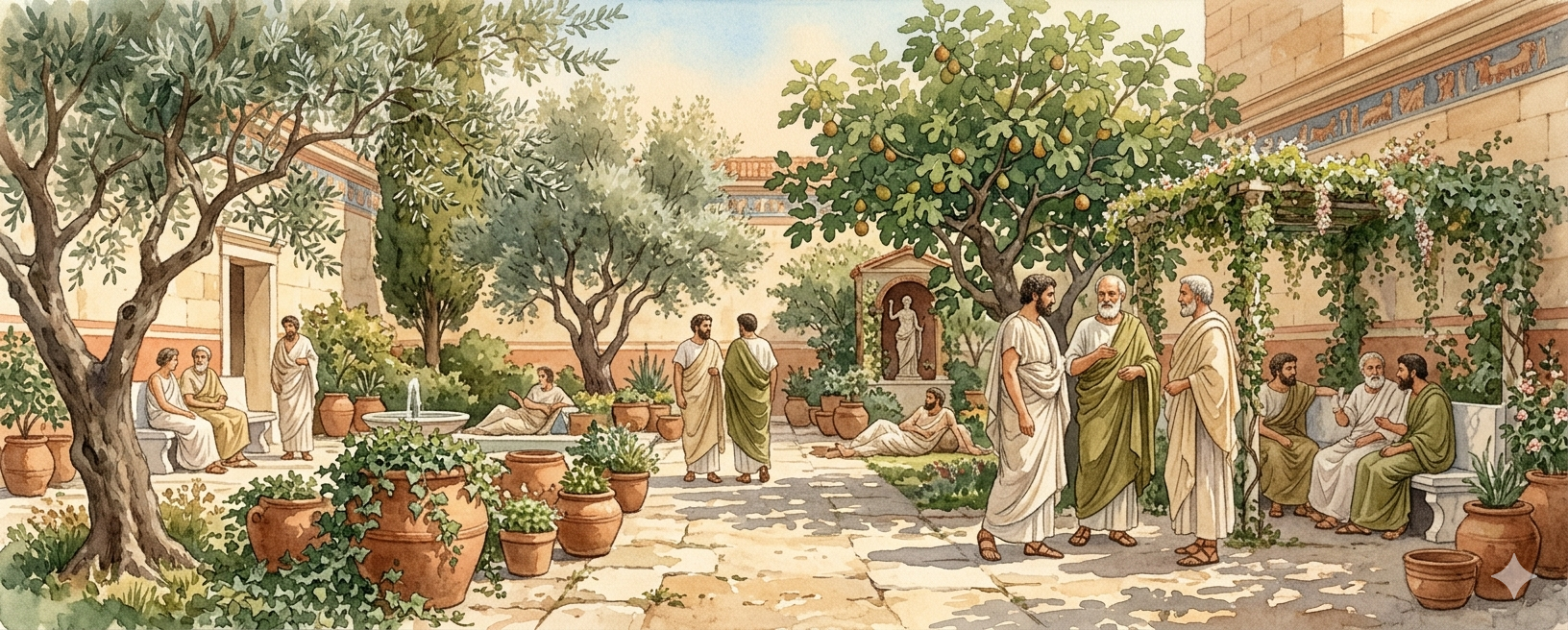 Ilustración del Jardín de Epicuro